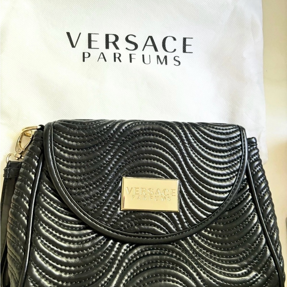 Versace Black Textured Women's Clutch Wrislet